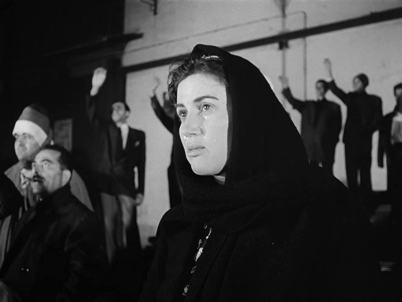 black and white image of woman